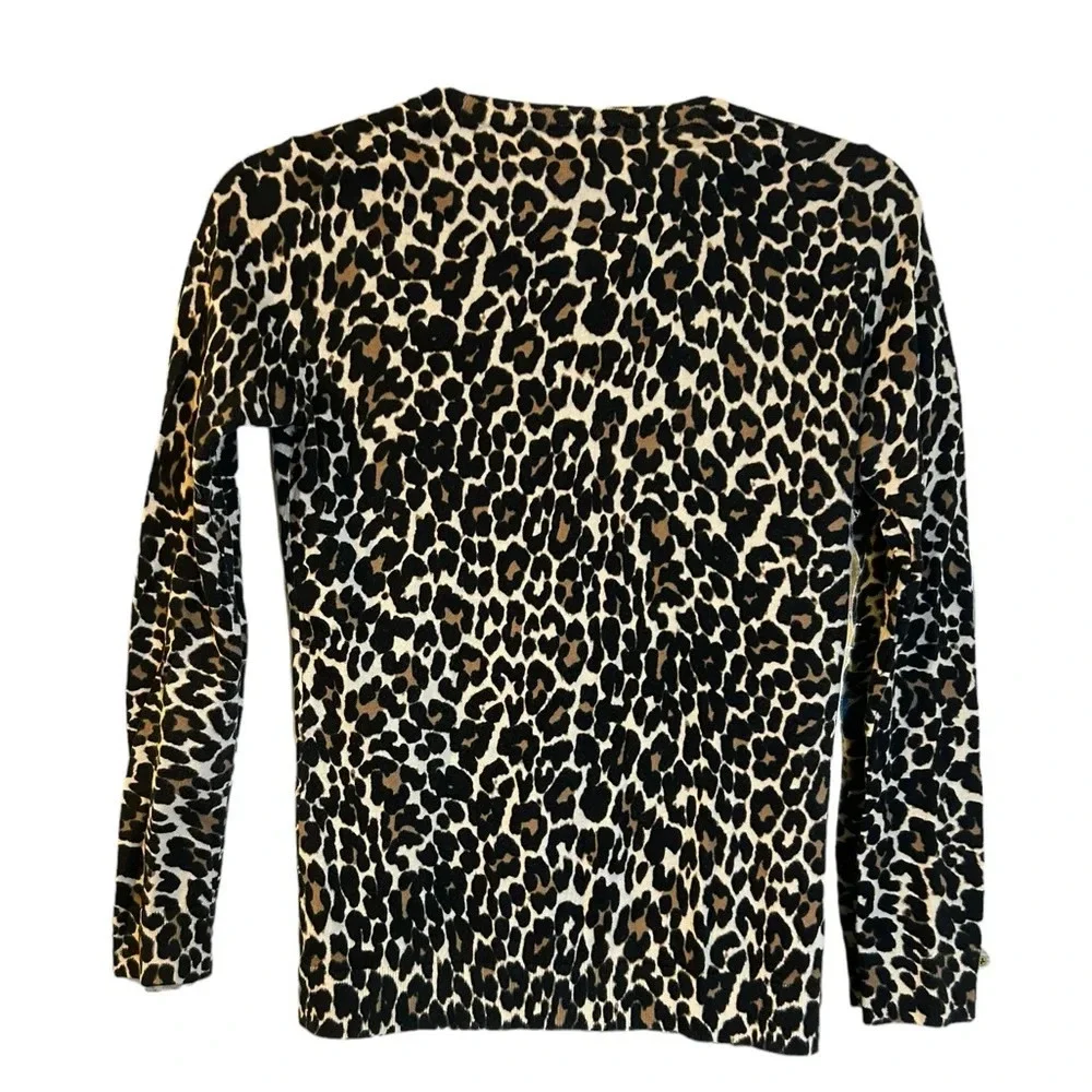 J.Crew Animal Print Teddie Cotton Sweater